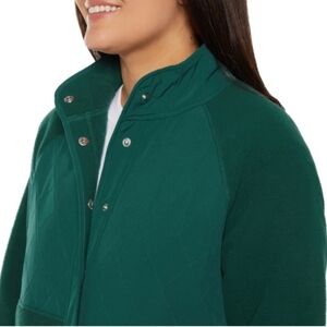 🔥🔥🔥NWT GapFit Quilted Hybrid Fleece Snap-Front Jacket - Dark Teal -